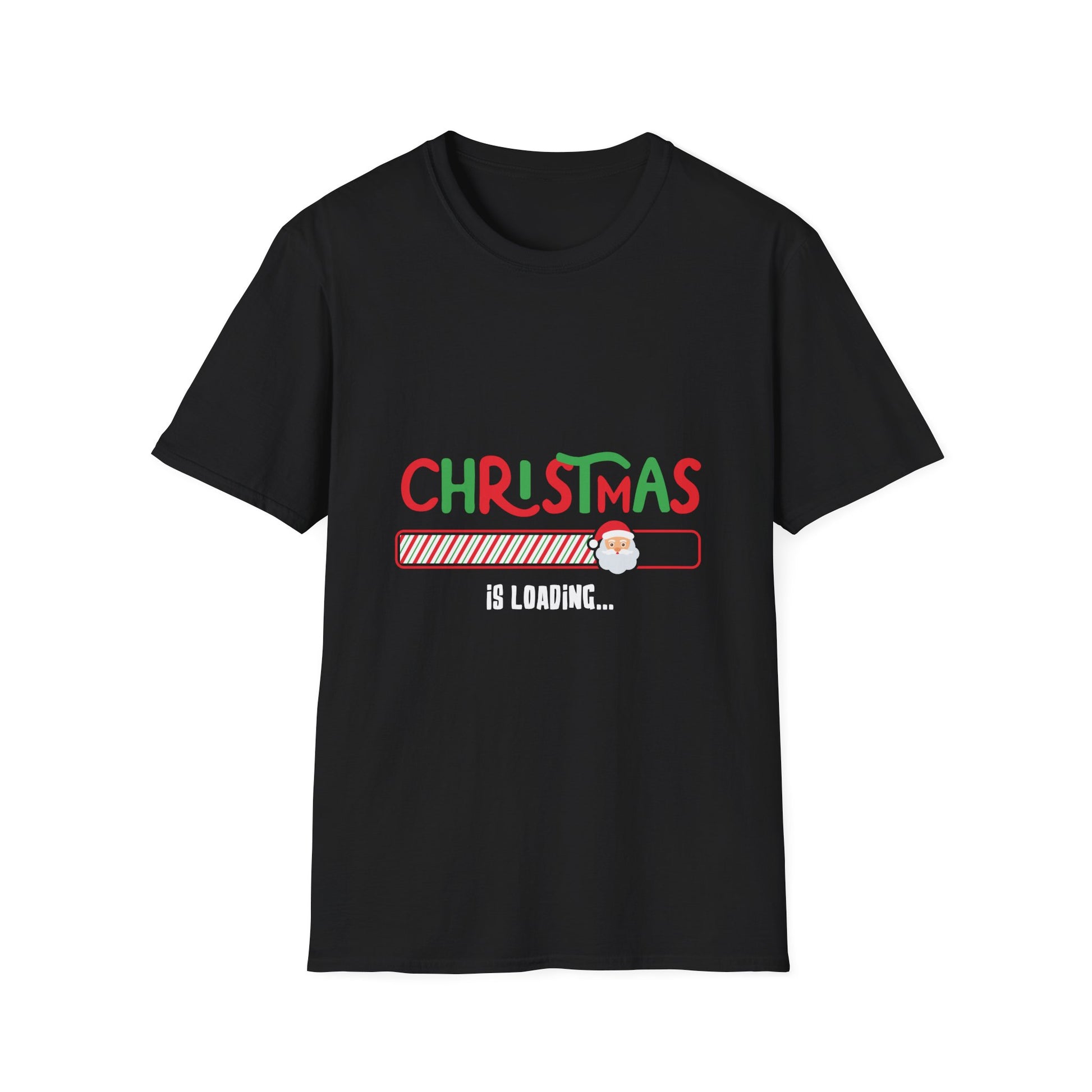 Christmas Is Loading T-Shirt — Cute Santa Progress Bar Holiday Tee