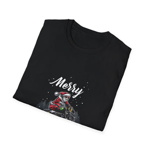Christmas Motorcycle T-Shirt — 'Merry Christmas' Santa Biker Tee