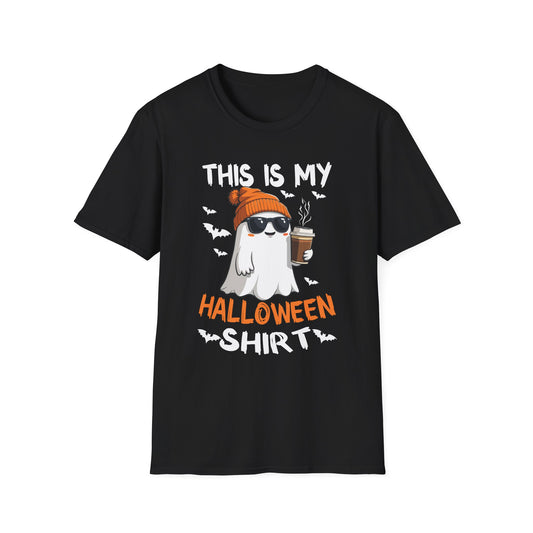 This Is My Halloween Shirt T-Shirt — Cute Ghost Pumpkin Beanie Coffee Tee
