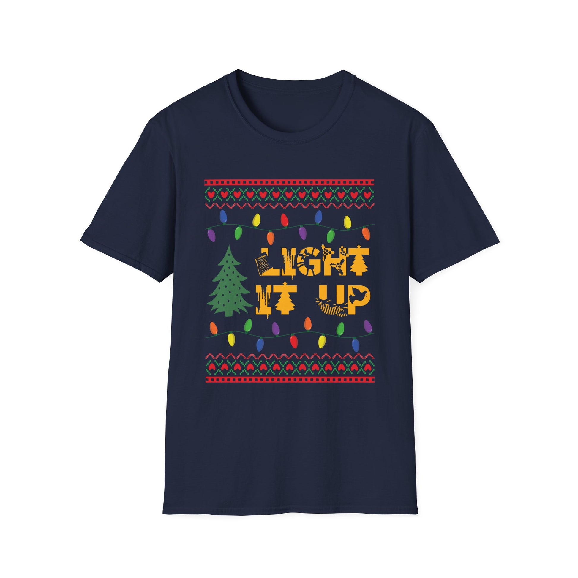 Rocking Around The Christmas Tree Rock Music Christmas T-Shirt-productor-mockup