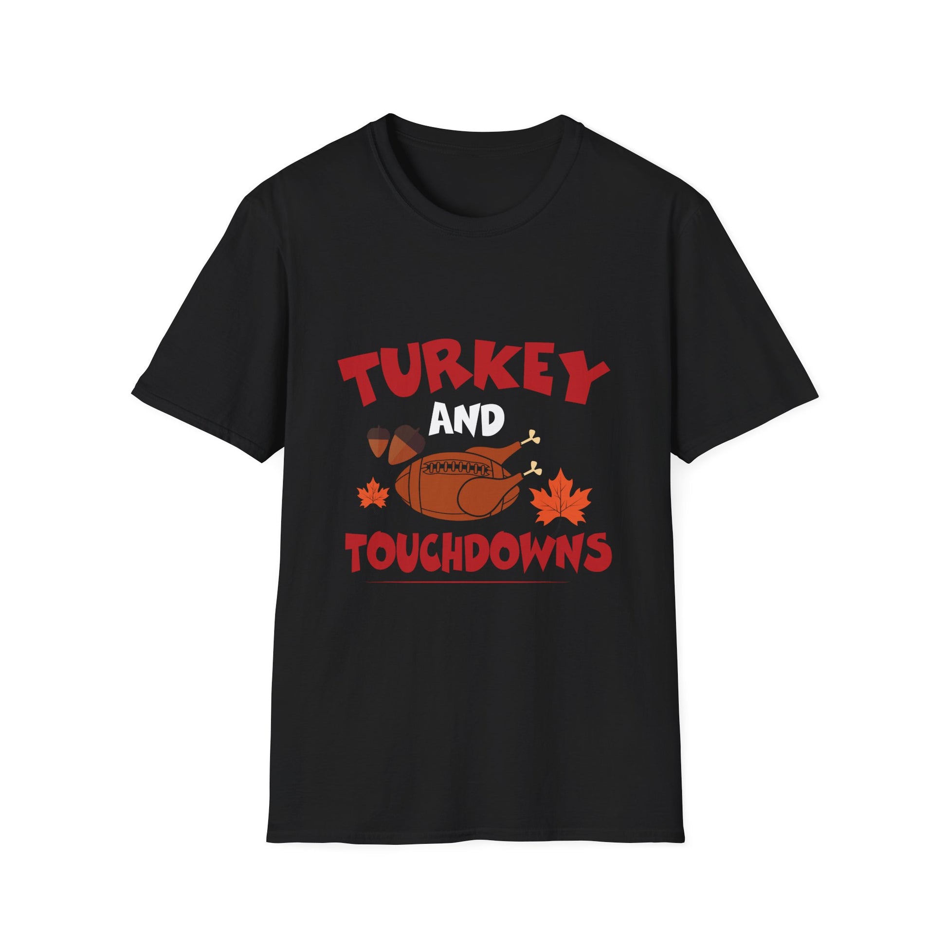 Turkey and touchdowns for thanksgiving football T-Shirt-productor-mockup Unisex T-Shirt