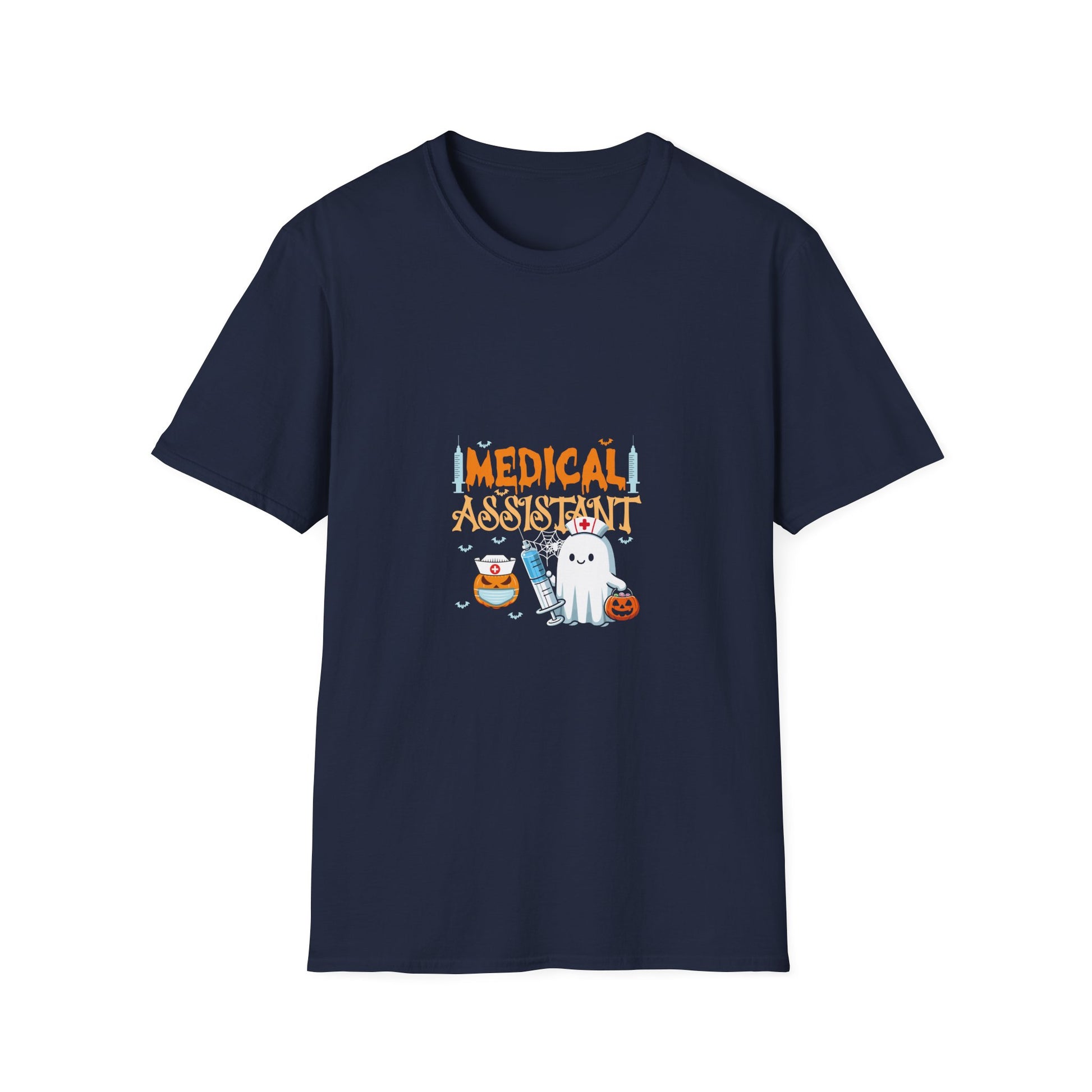 Medical Assistant Halloween T-Shirt — Cute Ghost Nurse & Syringe Costume Tee