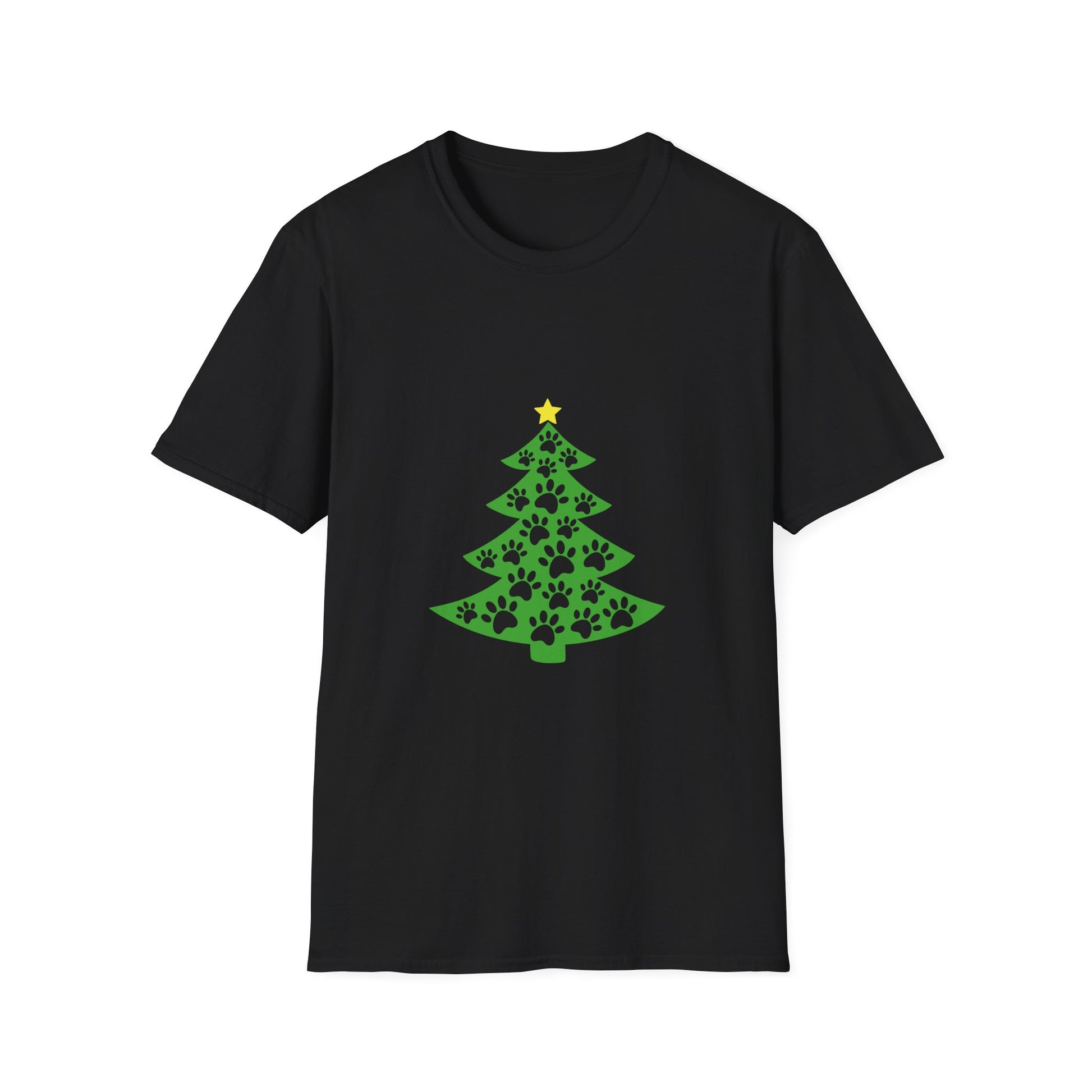 Christmas Paw Print T-Shirt — Pet Lover Holiday Tree Tee