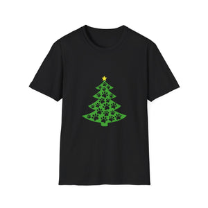 Christmas Paw Print T-Shirt — Pet Lover Holiday Tree Tee