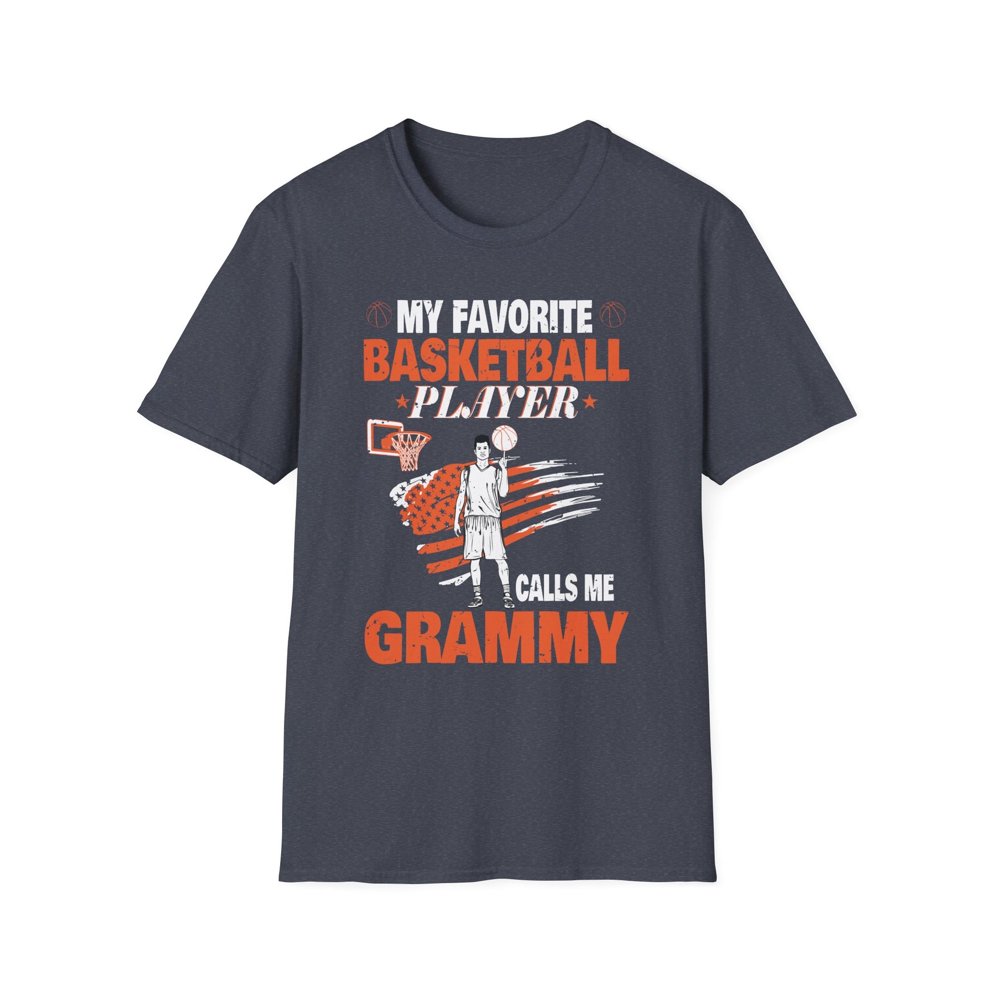 My Favorite Basketball Player Calls Me Grammy USA Flag Unisex T-Shirt