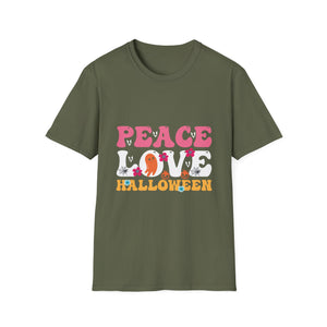 Peace Love Halloween Groovy Halloween Women Girls Kids TeeUnisex Softstyle T-Shirt