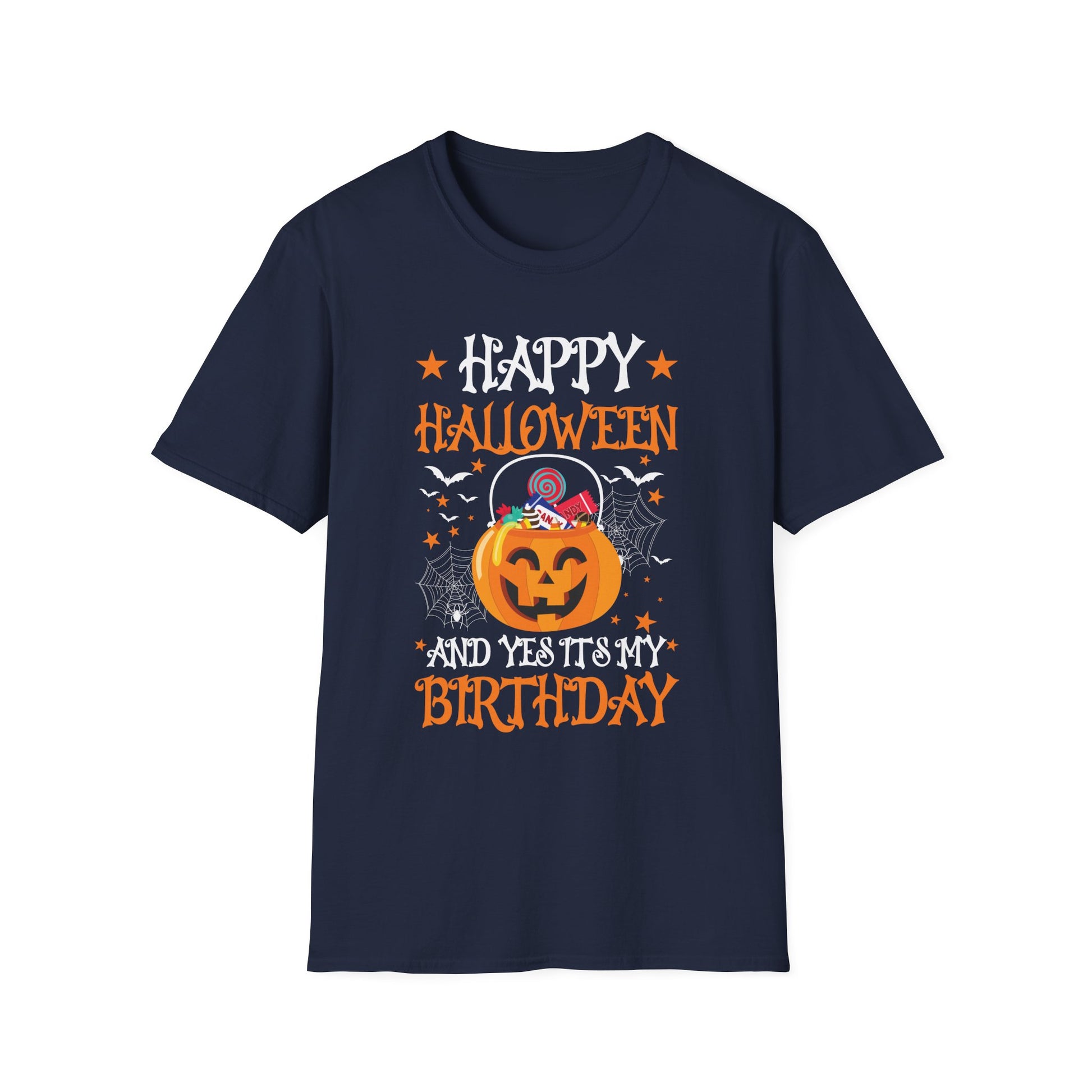 Halloween Birthday T-Shirt — "Happy Halloween and Yes It's My Birthday" Pumpkin Tee