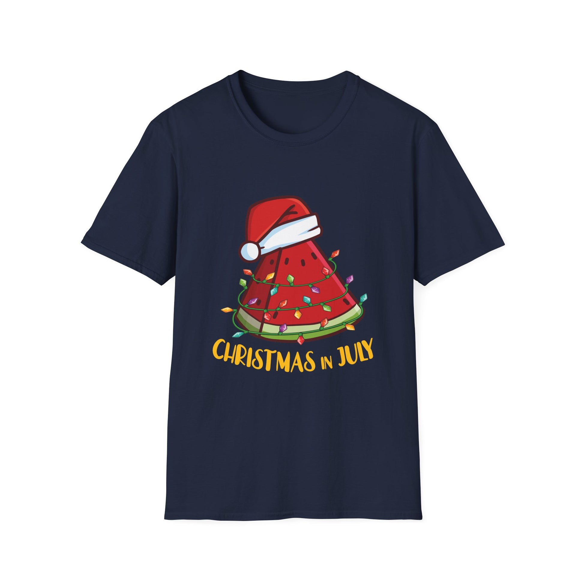 Summer Vacation Watermelon Christmas Tree Christmas In July Unisex Softstyle T-Shirt