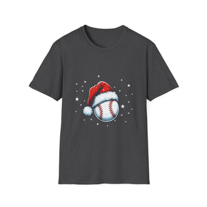 Christmas Baseball Xmas Santa Sports Hat Ball Kids Boys Men Unisex T-Shirt