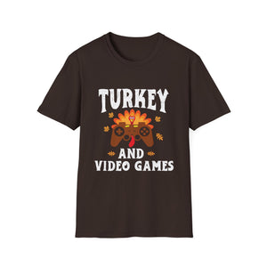 Turkey and Video Games T-Shirt — Funny Thanksgiving Gamer Tee