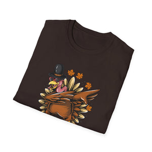 Gobblezilla Turkey T-Shirt — Funny Thanksgiving Dabbing Turkey with Japanese Text