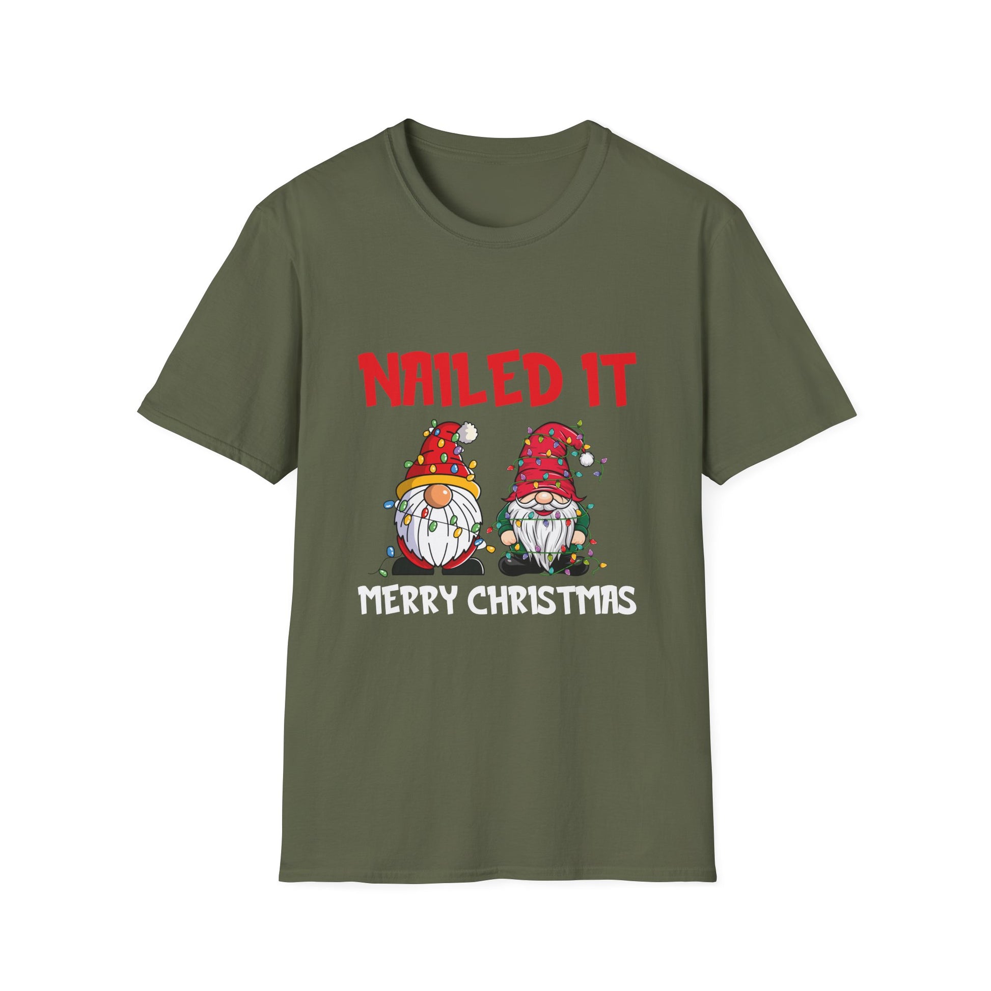 Christmas Gnomes Tangled Lights Merry Christmas Nailed It Unisex T-Shirt