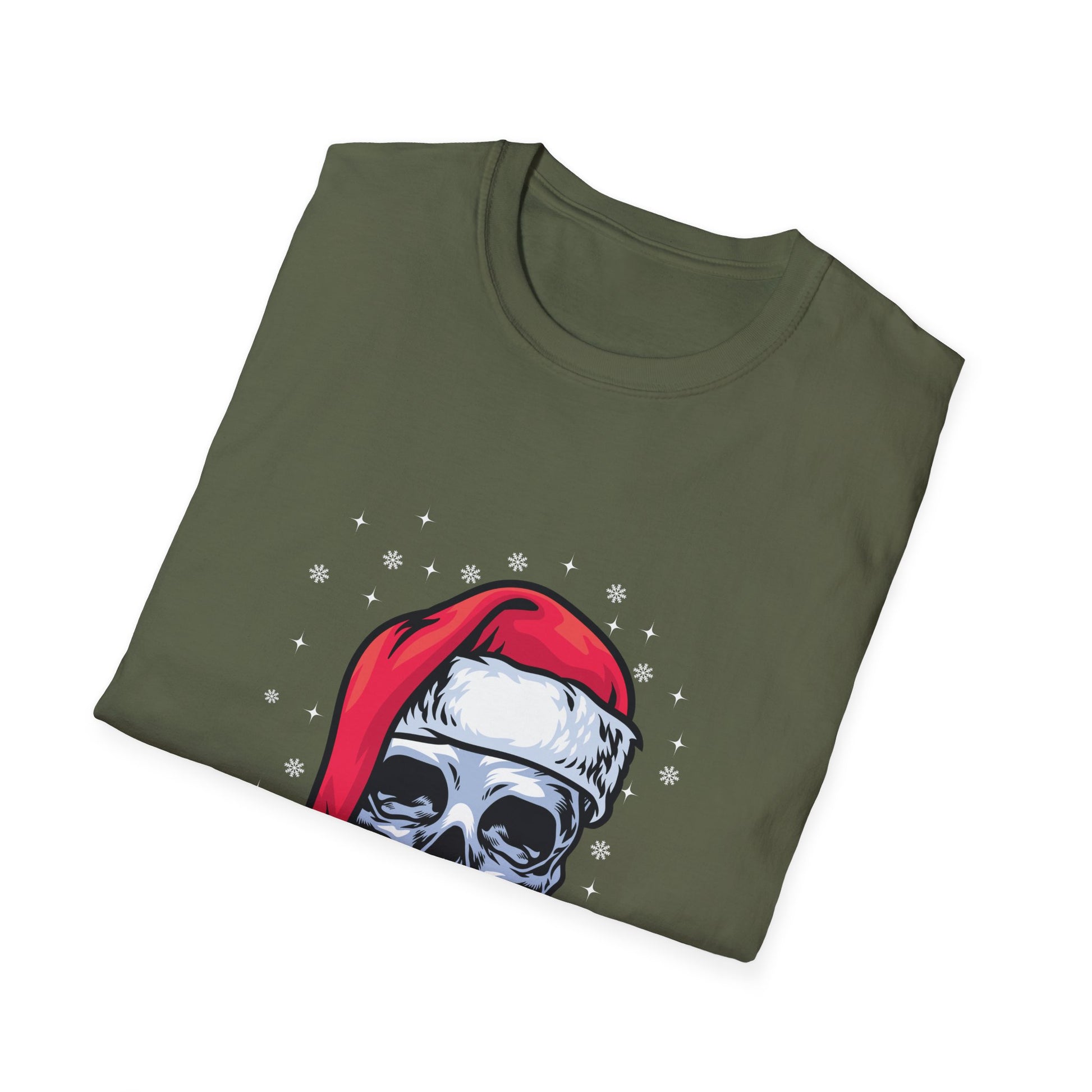Christmas Skull T-Shirt — Santa Hat Skull Holiday Tee