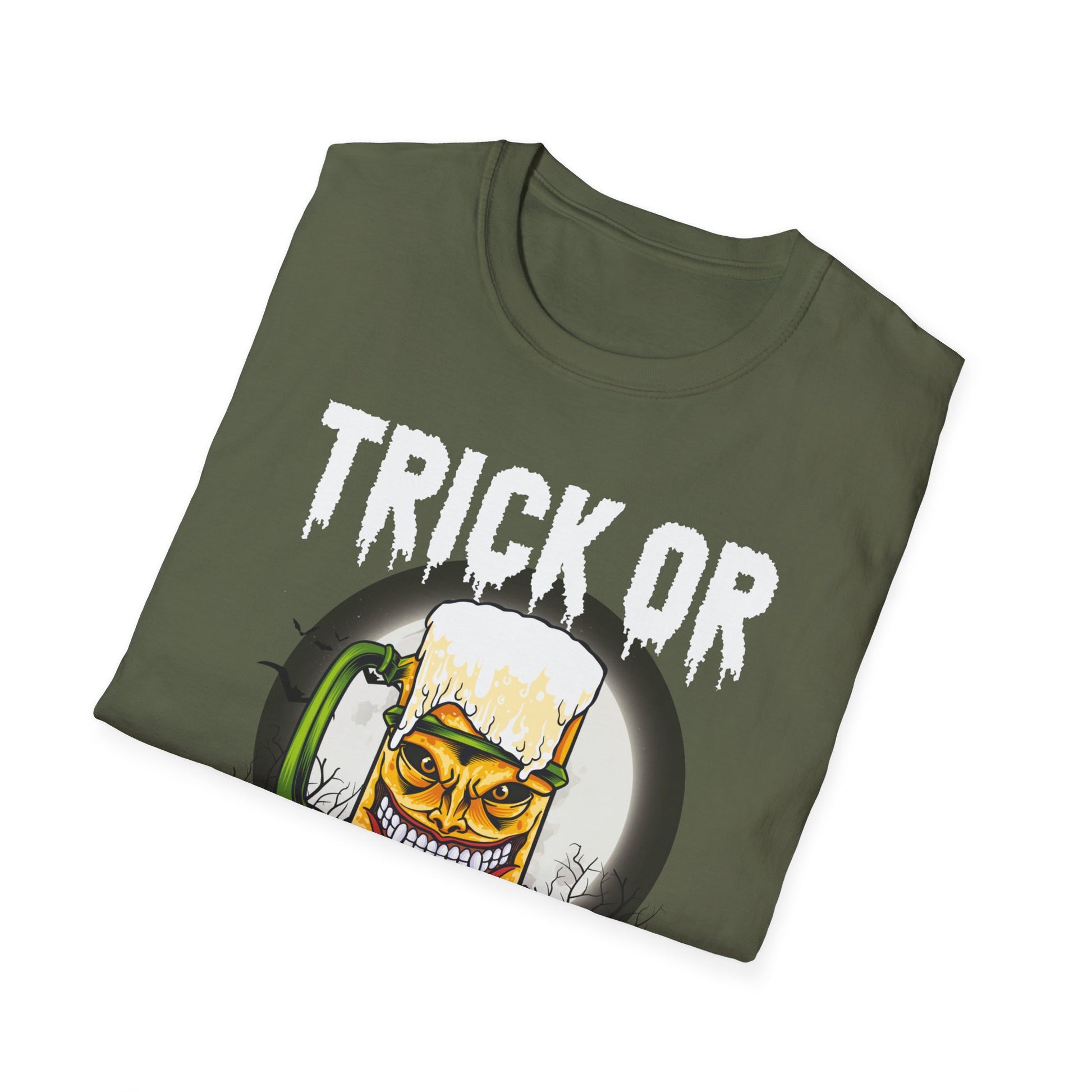 Funny Halloween Zombie Beer Funny Trick or Beer Halloween  Unisex Softstyle T-Shirt