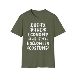 Halloween T-Shirt — “Due to the Economy This Is My Halloween Costume” Funny Ghost Tee