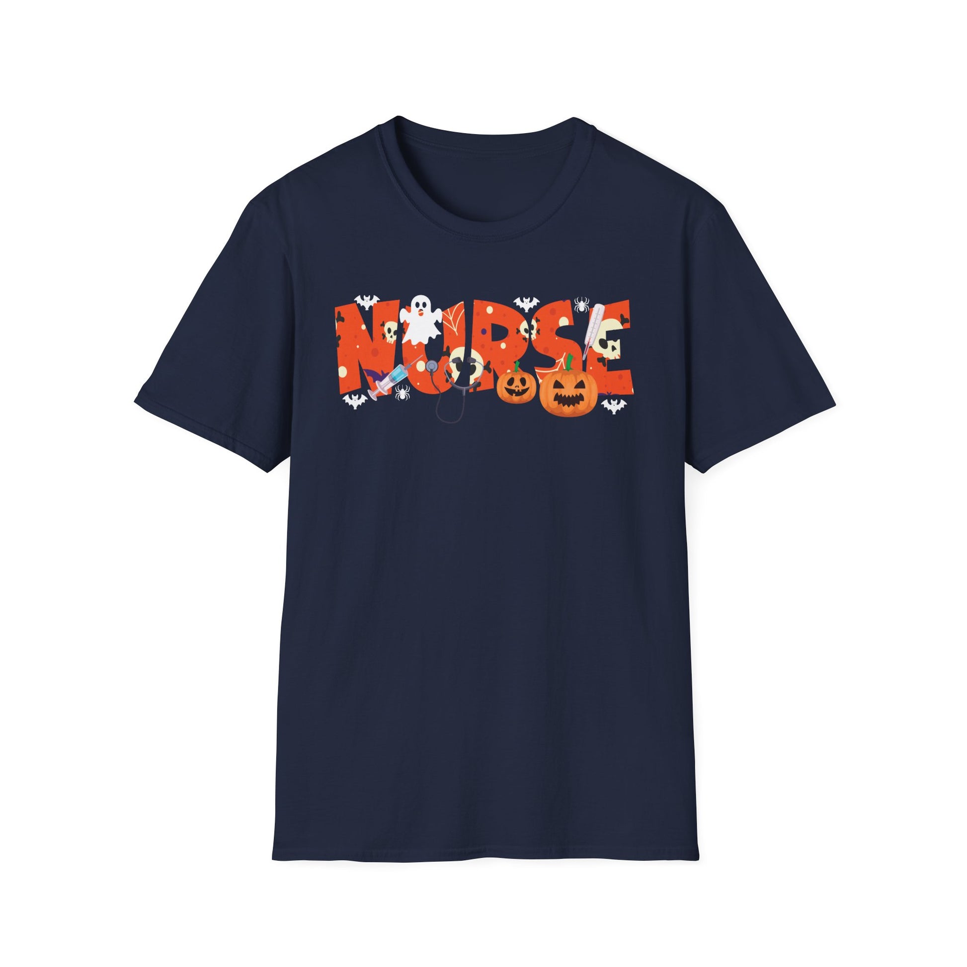 Nurse Halloween T-Shirt — Cute Ghosts & Pumpkin Medical Tee