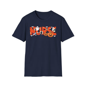 Nurse Halloween T-Shirt — Cute Ghosts & Pumpkin Medical Tee