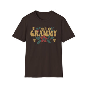 Grammy Floral T-Shirt — Vintage Poinsettia Gift for Grandmother (Christmas & Mother's Day)