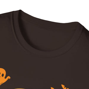 Halloween Corgi Moon T-Shirt — Spooky Pumpkin Night Tee with Bats & Ghost