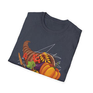 Thankful Cornucopia T-Shirt — Autumn Harvest Thanksgiving Tee  Unisex T-Shirt
