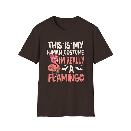 Flamingo Costume T-Shirt — "This Is My Human Costume, I’m Really A Flamingo"