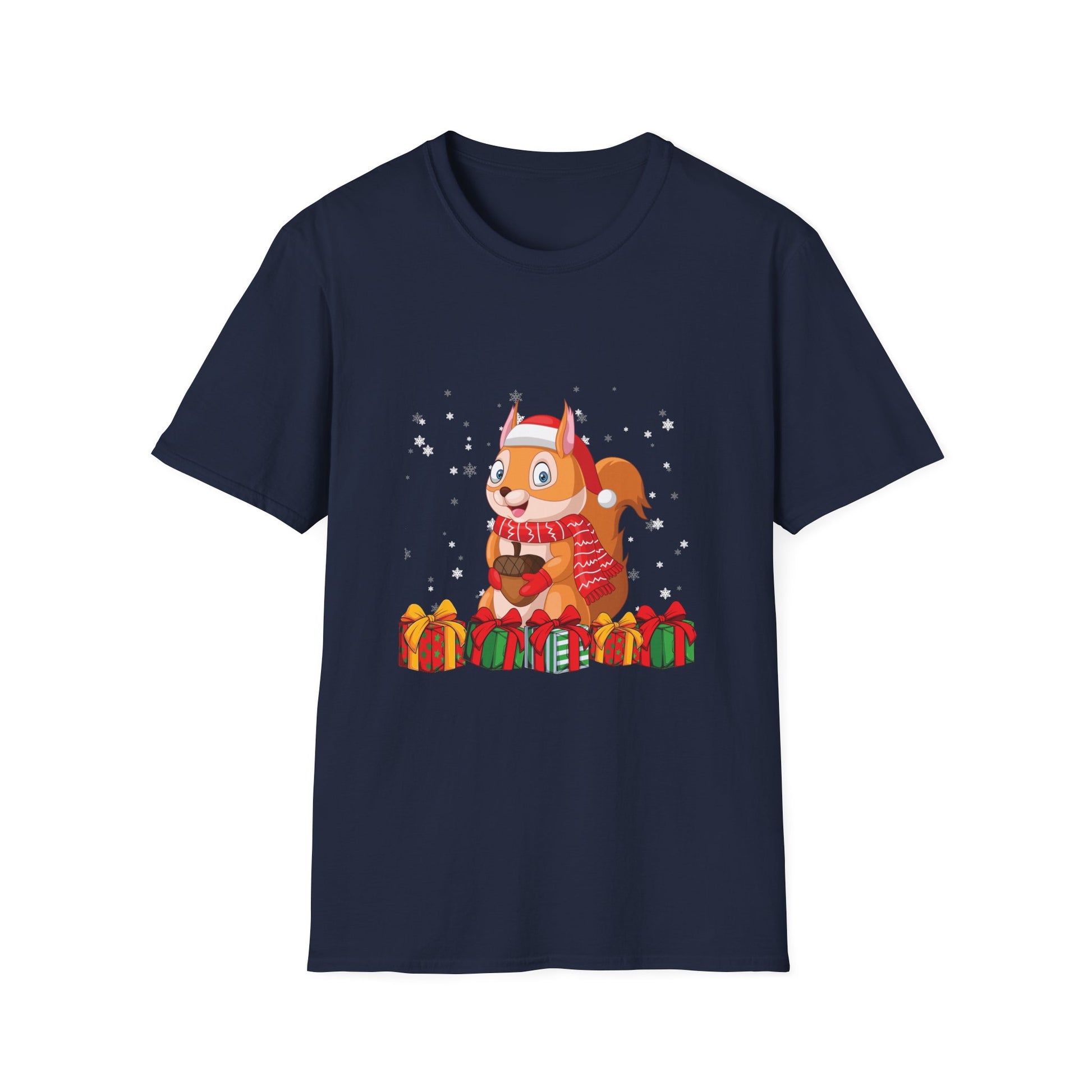 Merry xmas squirrel Christmas XMas christmas light Unisex Softstyle T-Shirt