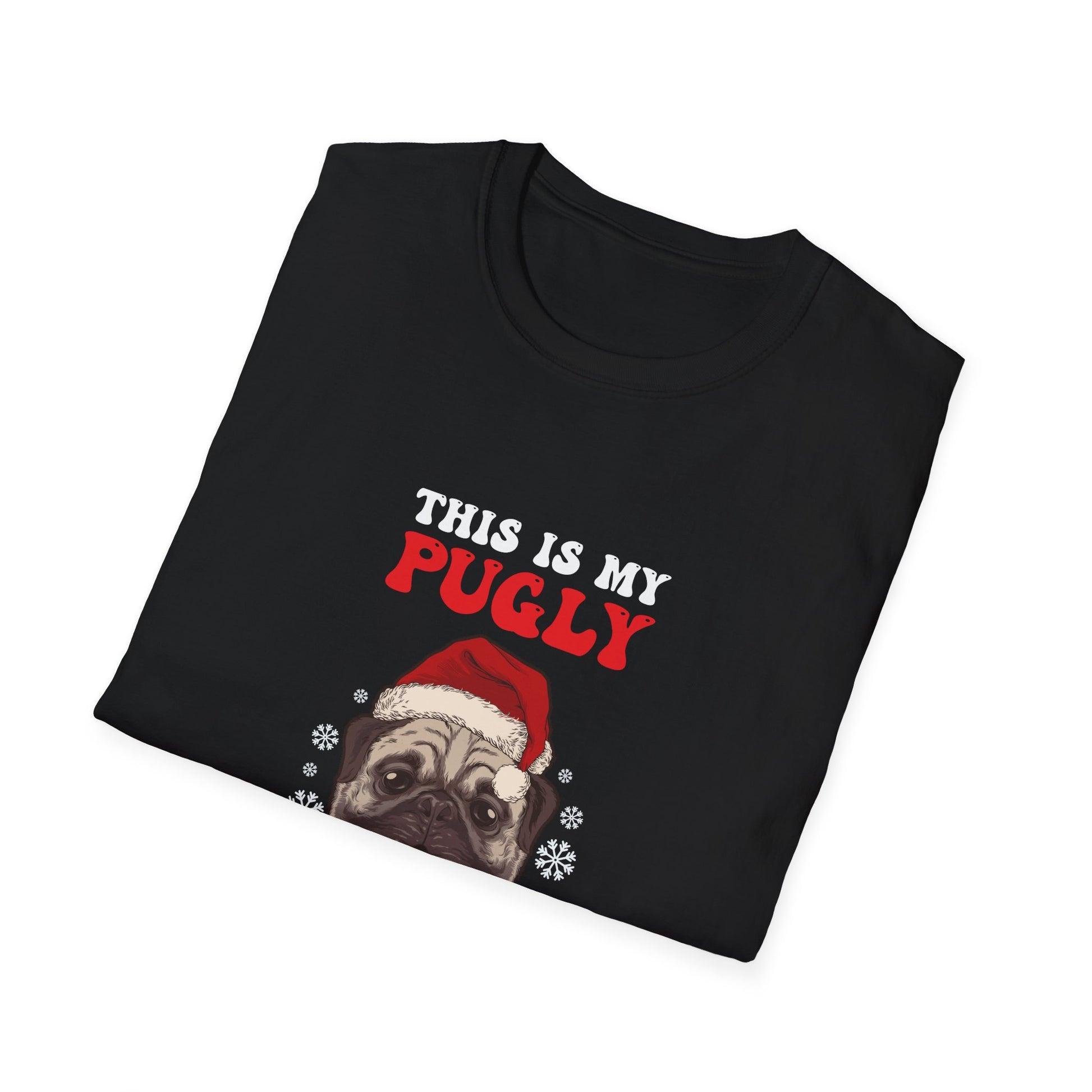 Pug Christmas Shirt – “This Is My Pugly Christmas Shirt” Holiday Tee