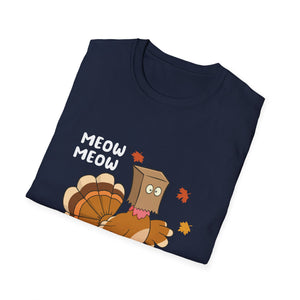 Thanksgiving Cat Turkey Tee - Unisex Softstyle T-Shirt
