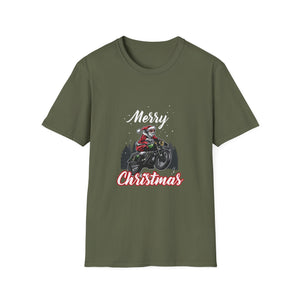 Christmas Motorcycle T-Shirt — 'Merry Christmas' Santa Biker Tee