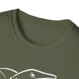 Shark Skeleton Samurai T-Shirt — Halloween Pirate Sword Graphic Tee