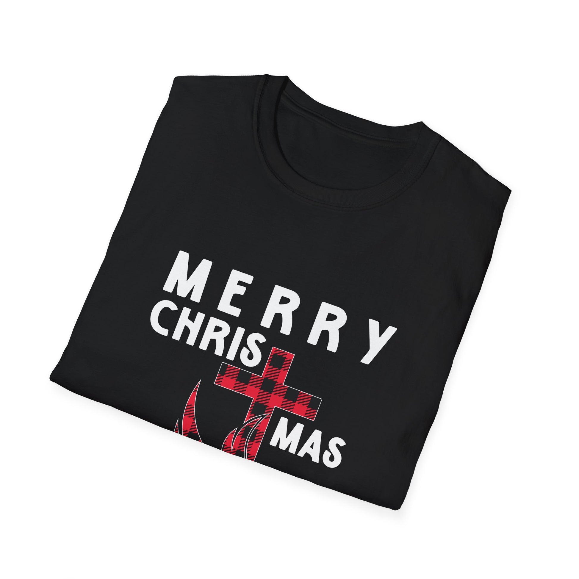 Christmas Plaid Dove T-Shirt — "Merry Chris(t)mas" Holiday Tee