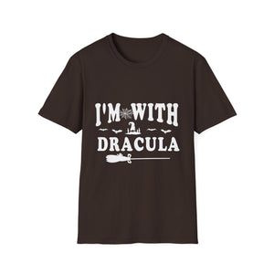 I’m With Dracula T‑Shirt — Funny Halloween Vampire Tee