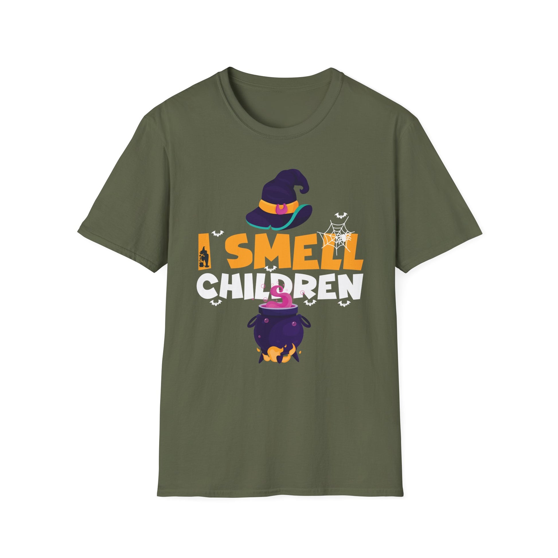 I Smell Children Halloween T-Shirt — Witch Hat & Cauldron Spooky Graphic Tee