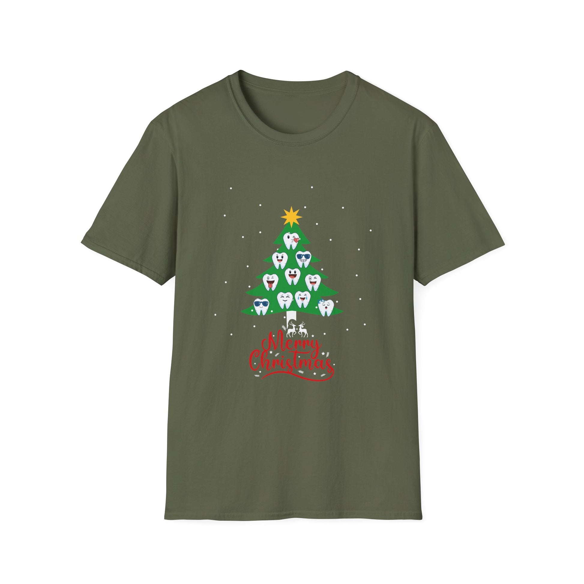 Christmas Dental Tree T-Shirt — "Merry Christmas" Dentist Holiday Tee