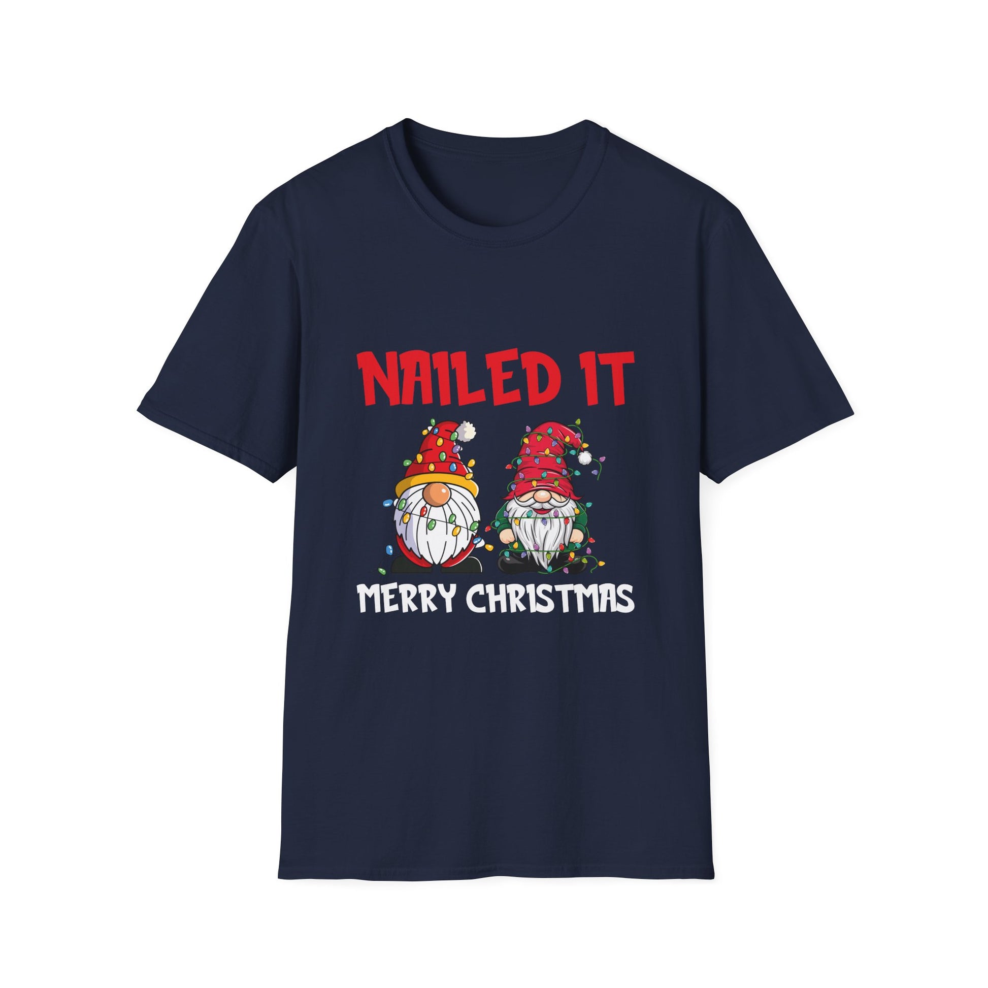 Christmas Gnomes Tangled Lights Merry Christmas Nailed It Unisex T-Shirt