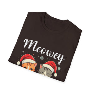 Meowey Christmas T-Shirt — Cute Cat Santa Holiday Tee
