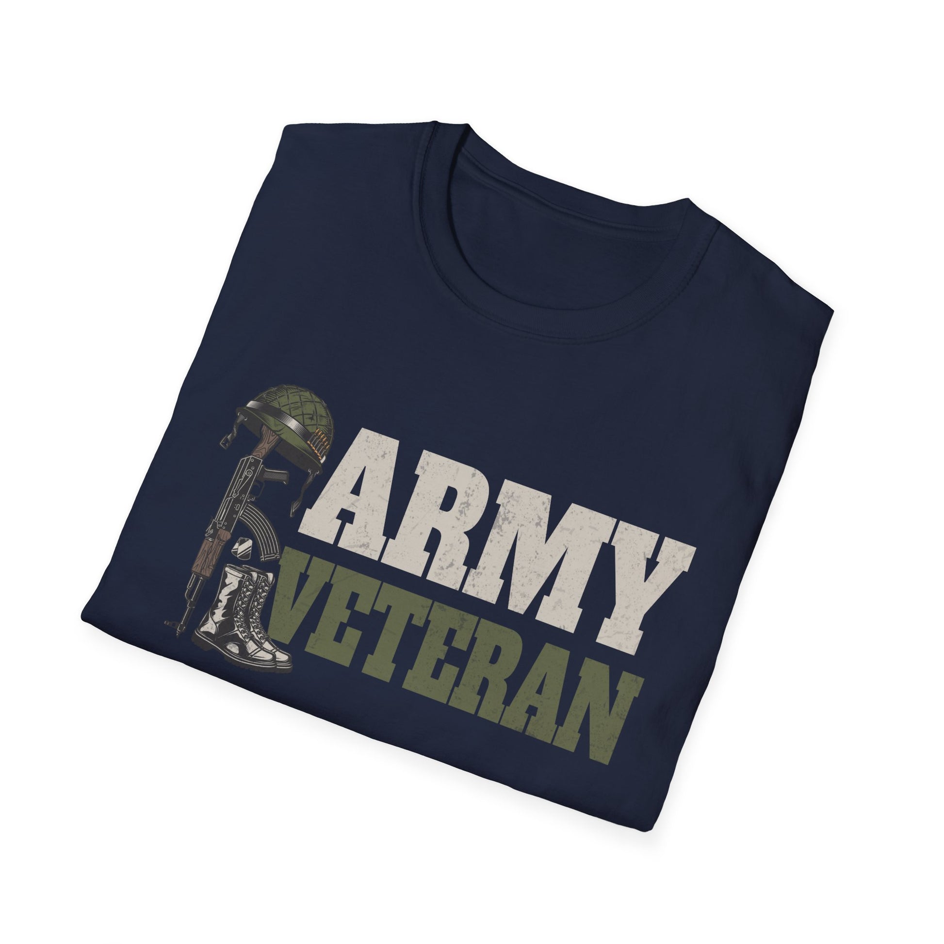 Army Veteran T-Shirt — Fallen Soldier Helmet Tribute