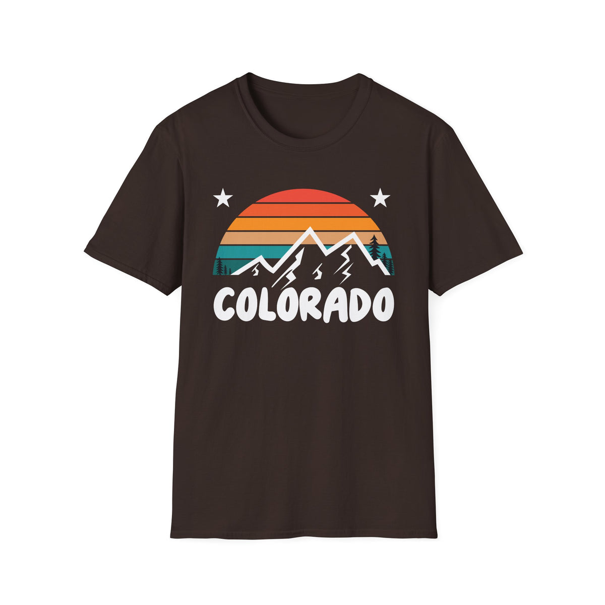 Colorado Retro Mountain T-Shirt — Vintage Sunset Rockies Tee