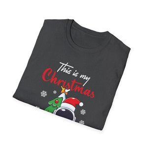 Astronaut Christmas Pajama Space Tree Snowflakes Xmas Gifts Unisex T-Shirt