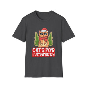 Cats For Everybody Christmas Cat Funny Xmas Women Santa Unisex T-Shirt