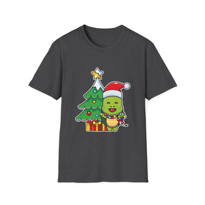 Christmas Avocado T-Shirt — Cute Santa Avocado with Tree & Gifts