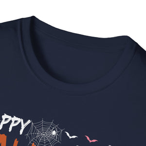 Happy Halloween Flamingo T-Shirt — Cute Pink Flamingo with Jack-O'-Lanterns Halloween Tee