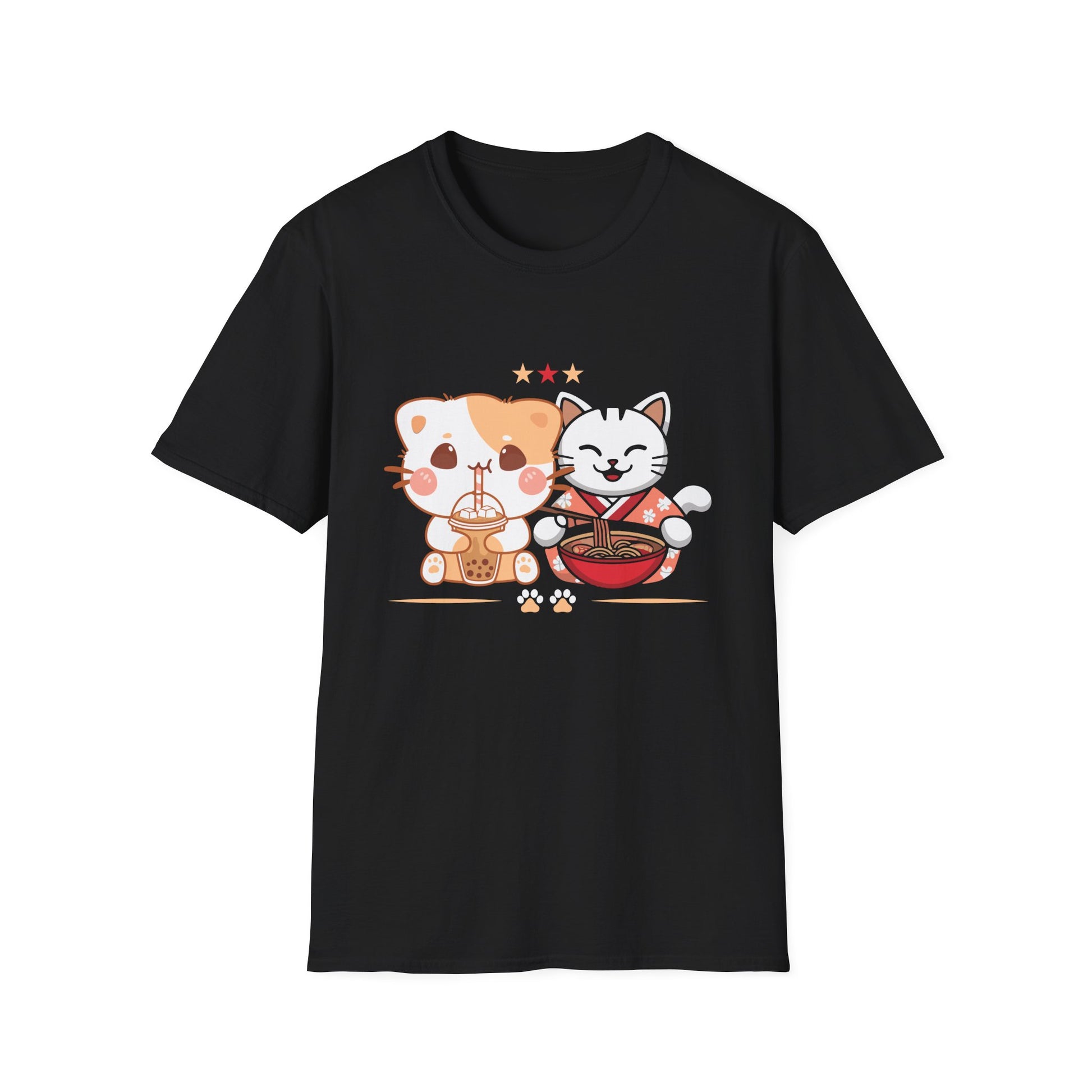Funny Boba Ramen Cats Kawaii Anime Japan Cute Neko Cat Unisex T-Shirt