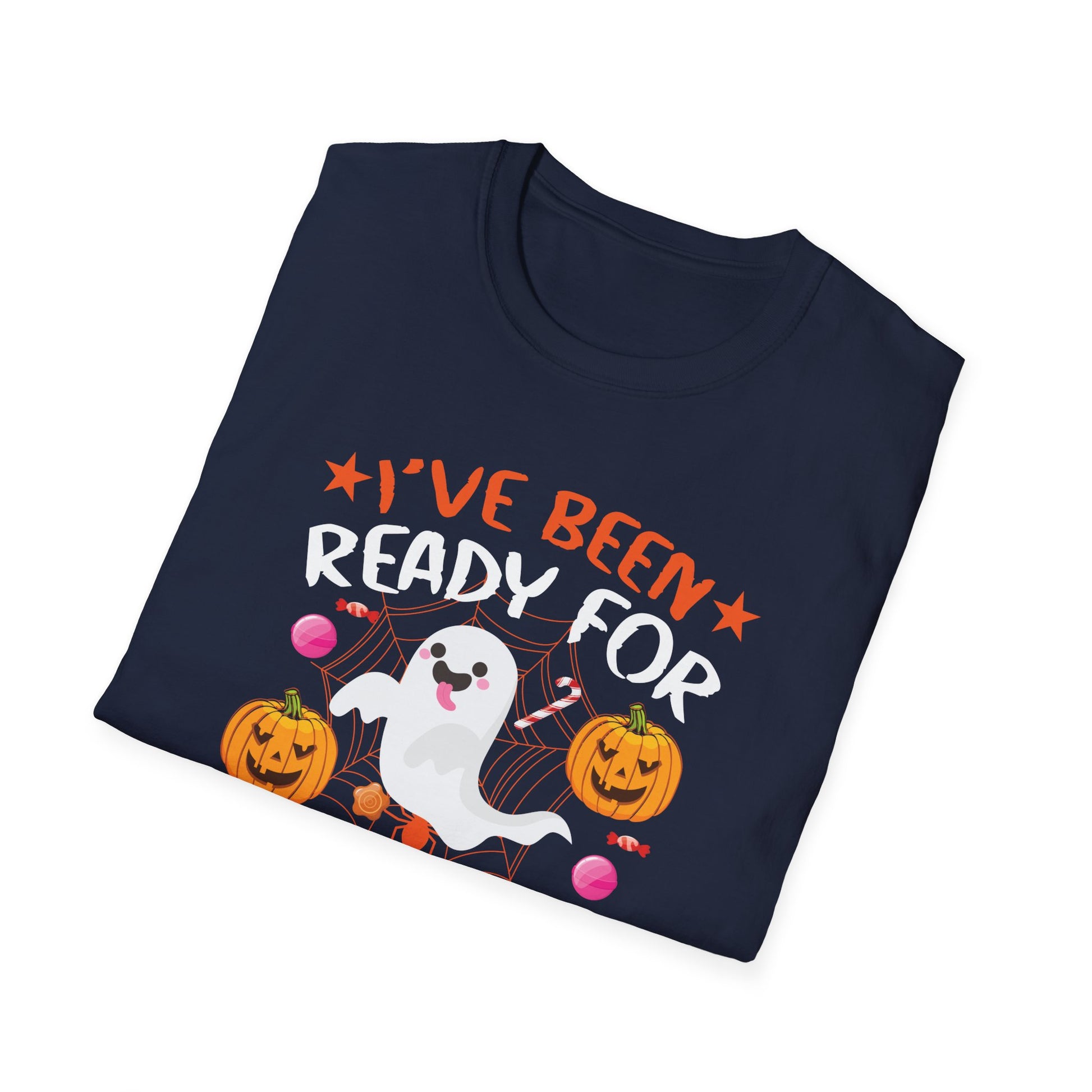 Halloween Ghost T-Shirt – "I've Been Ready for Halloween Since Last Halloween" Cute Pumpkin Tee