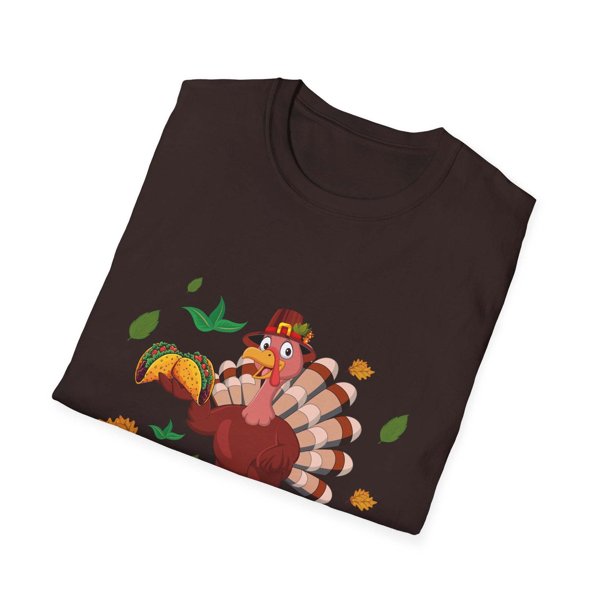 Funny Thanksgiving Turkey T-Shirt “Eat Tacos” — Cute Holiday Turkey Graphic Tee  Unisex T-Shirt