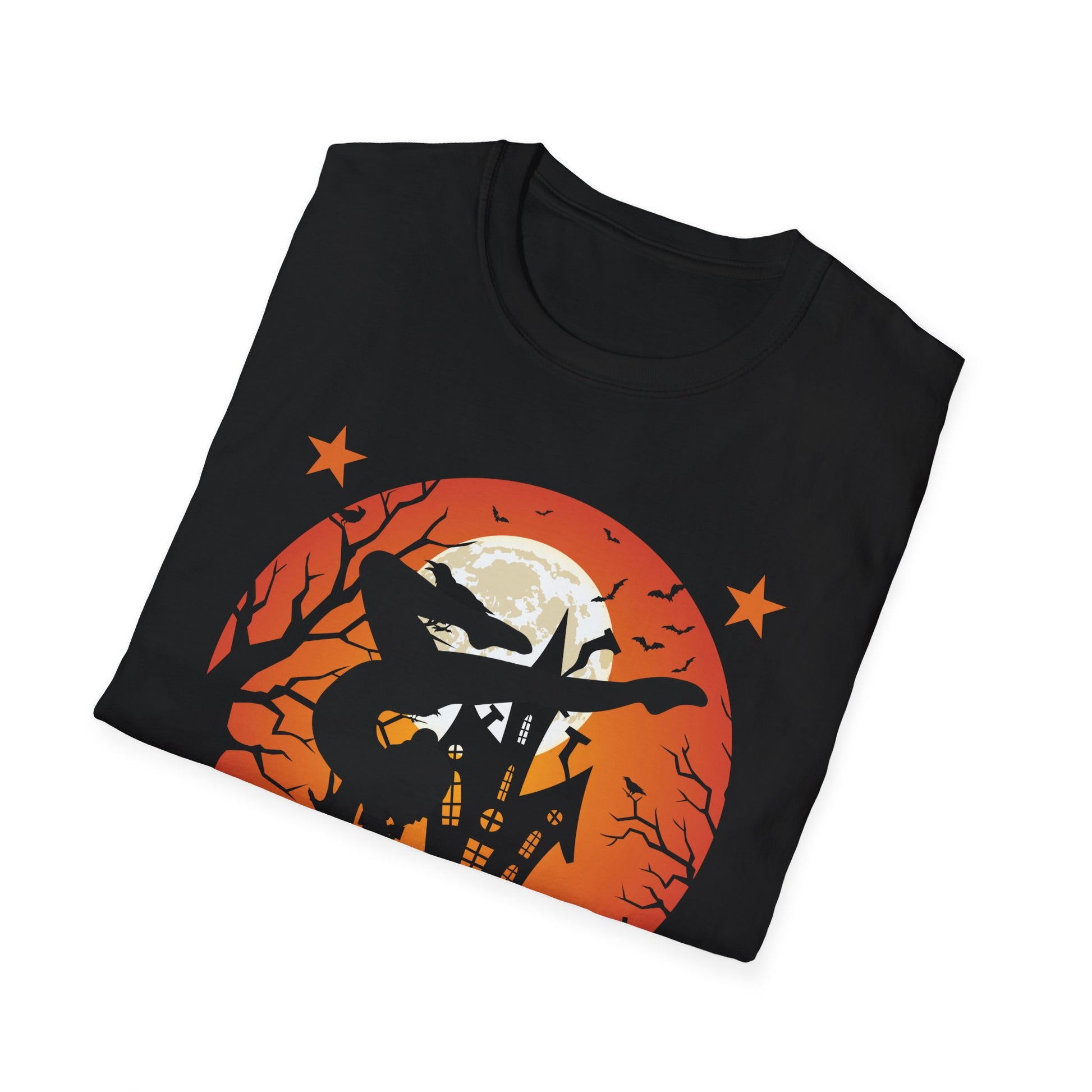 Halloween Skateboard T-Shirt — "Flip or Treat" Spooky Moon Graphic