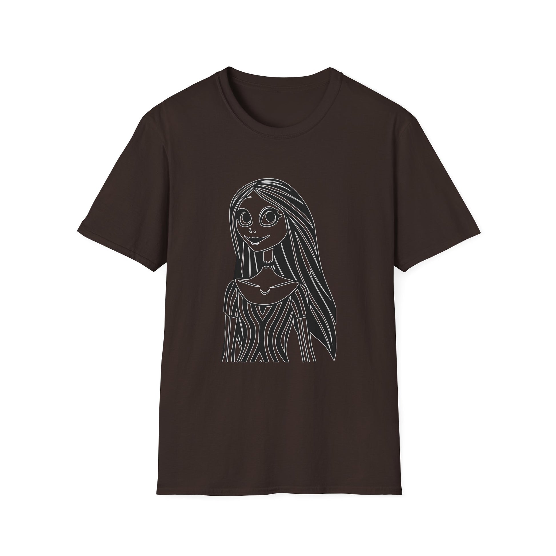 Gothic Line Art Girl T-Shirt