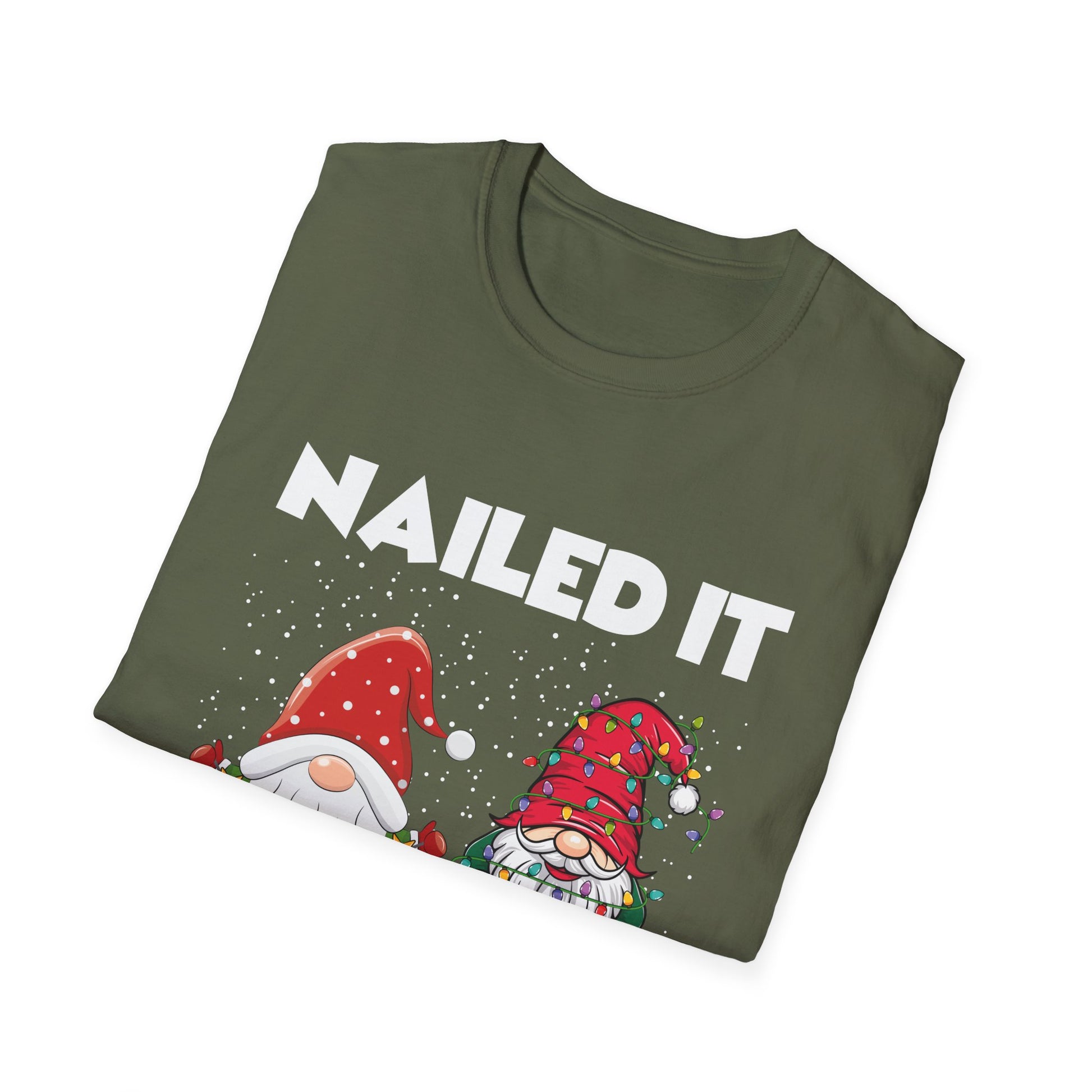 Christmas Gnomes Tangled Lights Merry Christmas Nailed It Unisex T-Shirt