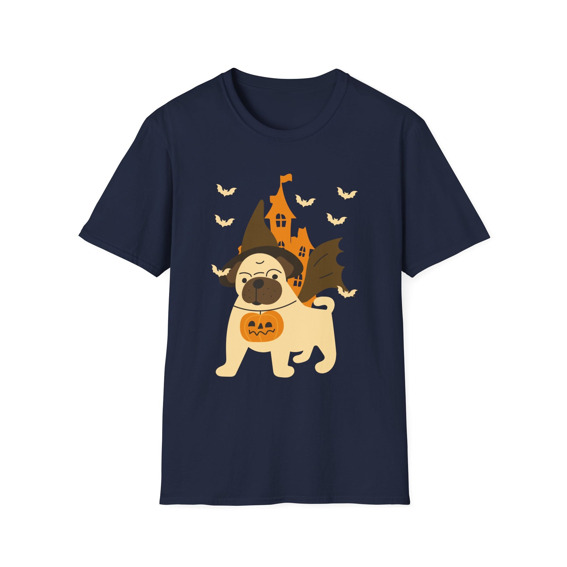 Happy Halloween - Flamingo Lover Witch Hat Pumpkin Halloween Tee Unisex Softstyle T-Shirt