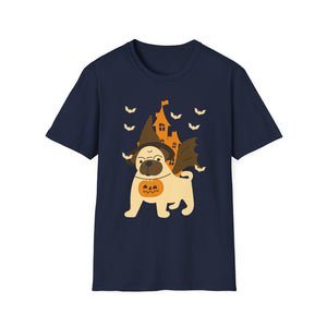 Happy Halloween - Flamingo Lover Witch Hat Pumpkin Halloween Tee Unisex Softstyle T-Shirt